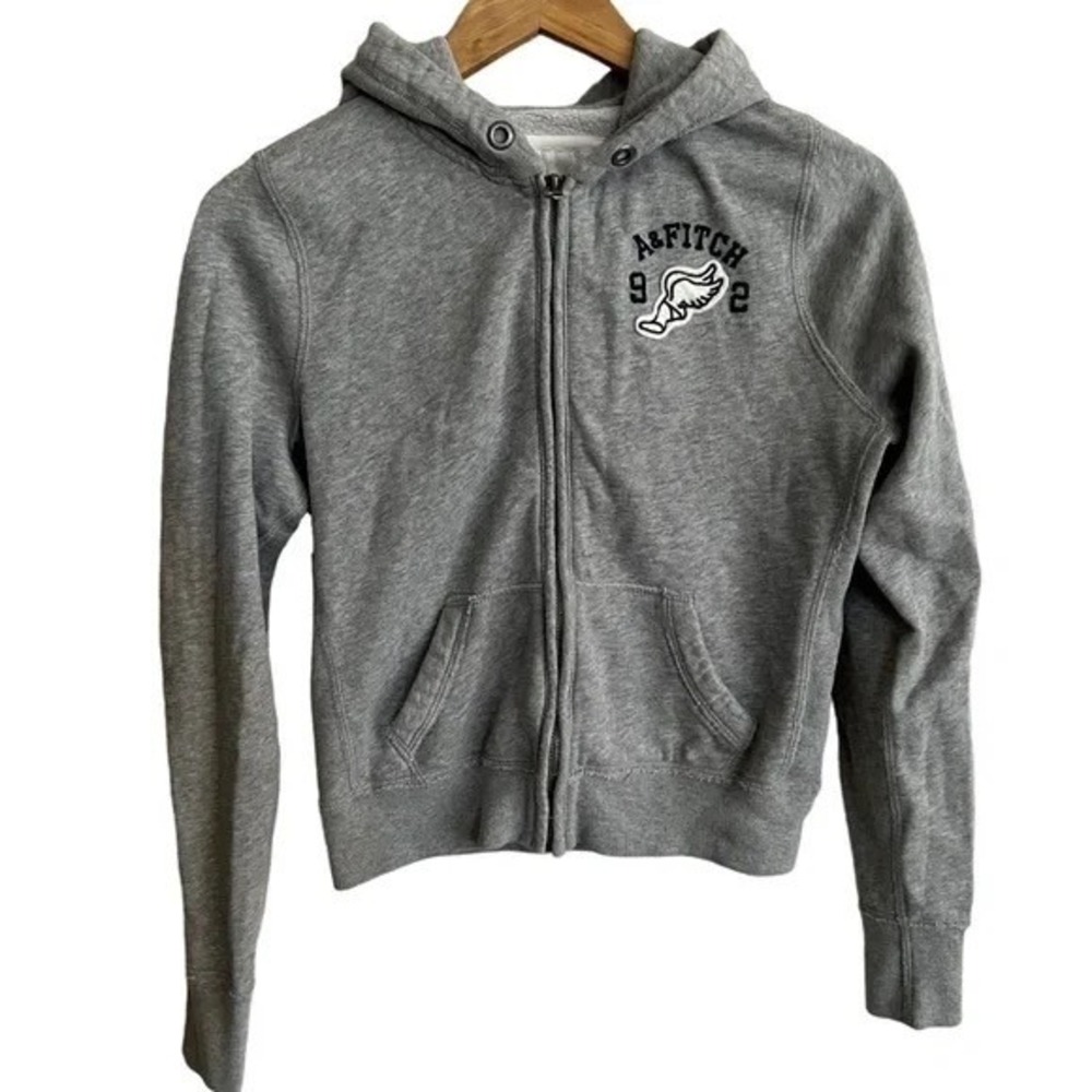 Abercrombie Kids Boys Gray Zip Hoodie Size L 14 16 Cotton‎ Blend